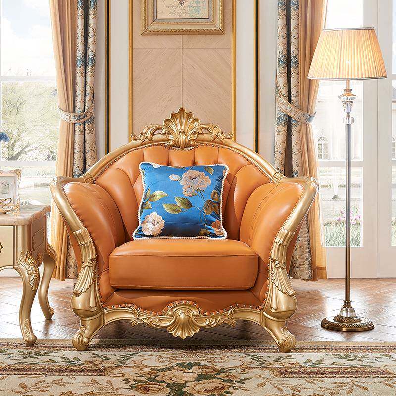 欧式沙发组合别客厅高档无品牌/奢华装美整式1皮23组合雕花墅沙发