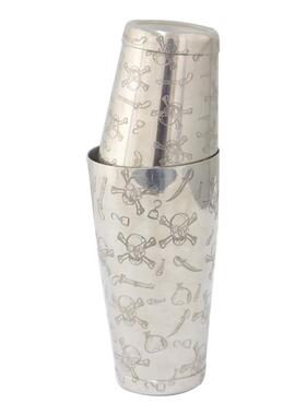 34不锈钢MK54K5精美刻花0两段式士顿酒吧调酒器摇酒壶克波壶Shak