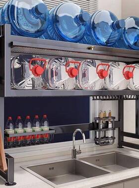 厨房水槽池物架洗碗槽水pxx6SHJ5防尘碗柜台面收多功能储物置防尘