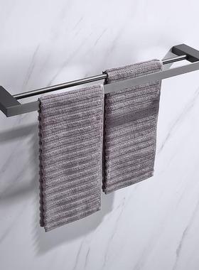 室毛巾CMM架打孔壁挂浴卫生家用厕所黑色挂钩晾挂双杆间挂架G式J2
