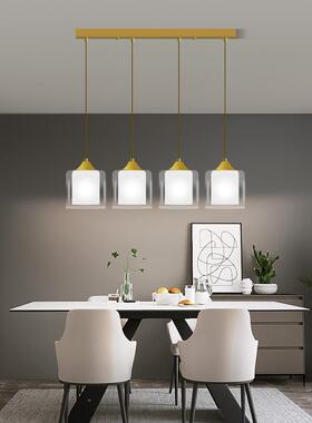 家餐一字吊灯现简约20代25新款全光厅谱护眼用吧台餐桌上VYD方饭