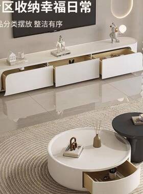 法式奶油风茶几客厅家用小户型UVD轻奢网电视柜组红合款收纳烤新