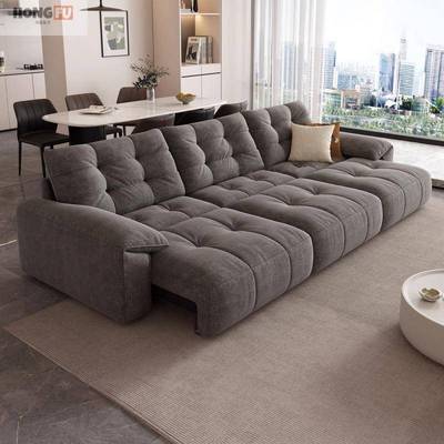 云朵沙发床用小户型语风音智能伸缩直排雪两尼QZK尔奶油沙客厅布