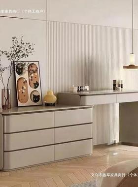 某音款实16252木梳妆台收斗纳柜一体卧室床爆尾化妆桌木地板柜奶