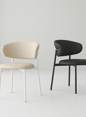 式油风OJZ白色意餐椅家用现代简法约设计师奶椅子靠背餐桌椅餐厅