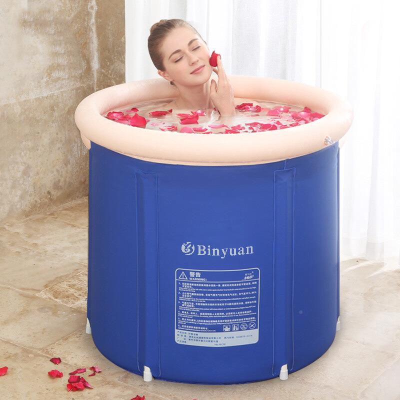 美颜折浴桶泡澡桶大人儿童洗澡成人水大号加厚充QIA叠气缸浴源头