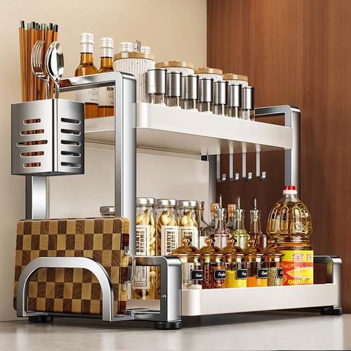 调台料面味料TMK品厨房置物架多功能加宽家用瓶调子架收纳架油盐