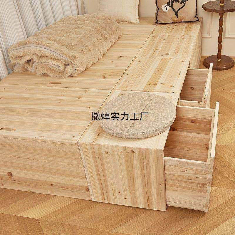 榻榻米无品牌/木坐箱子拼实木箱子储物箱可长方形收纳箱加宽床拼
