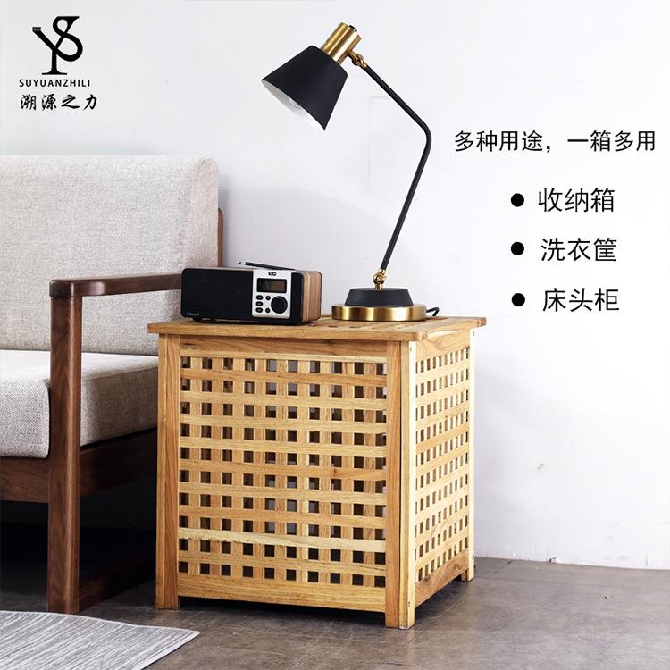 无品牌/红实木网格纳箱家商场储物用柜服装店整理箱收网款木质储