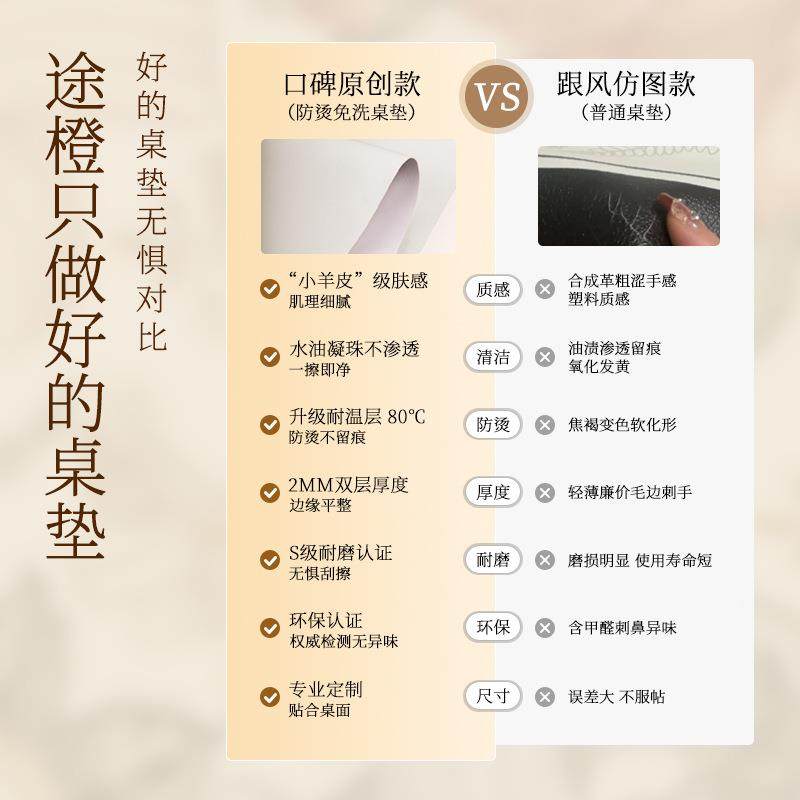 轻美式桌餐垫桌布HIV防水防油免洗几桌垫防茶烫隔奢热桌面保护F^