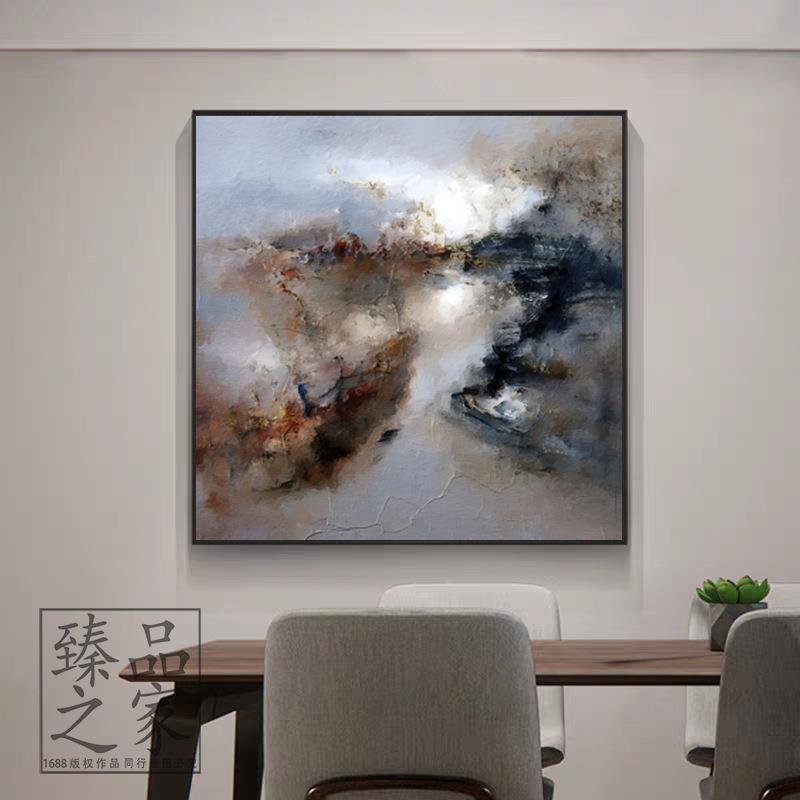 象无极抽餐厅挂画后现代油画轻艺术客厅沙奢发装饰2024040画立赵图片