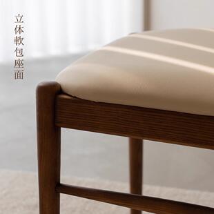 休闲椅子 北欧实木餐椅家用客厅简约软包坐垫餐厅椅子日式