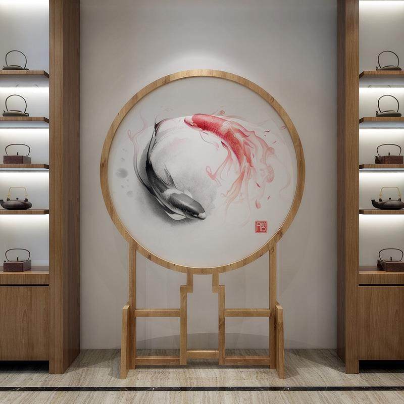 实木玄时关古典镂空座屏年年有鱼中式圆形屏HT24风隔公断客厅尚办,电子/电工,接线端子,淘宝优惠券,粉丝福利购,淘宝优惠卷