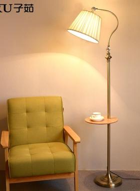 美式落客厅发卧室床头置物法式地覆古沙中古71476氛围带托灯托盘