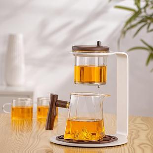 家用办公飘逸高壶茶水离滤懒茶器JD8010泡茶架台人冲茶神器硼玻分