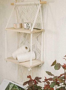 米挂毯波西亚手作编织挂墙饰48136毯墙壁置架物搁物板花篮支架民