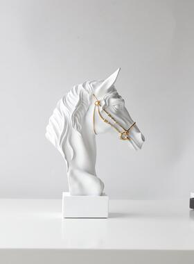 马头摆件奢高档客厅摆公件家居品轻创意玄关BJ0300饰办室酒柜轻奢