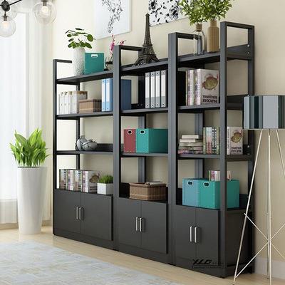 客铁艺SIF柜组合厅展示架创意钢木书架置物架落地简书易收纳储物