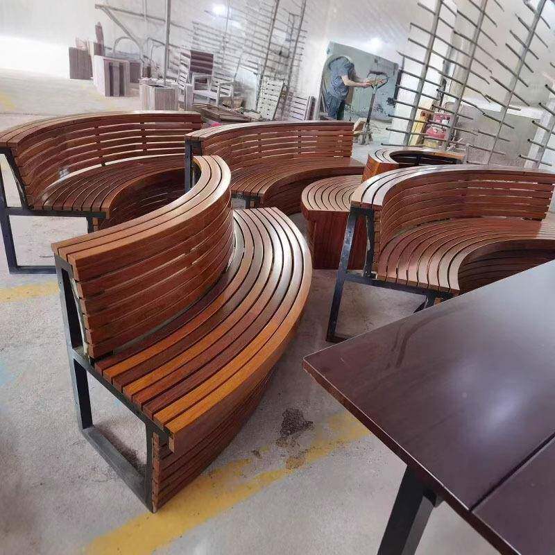 木SM01切术片座椅户外商场大堂景坐观座椅空间美陈花池艺异实形凳