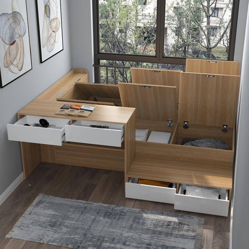 Z7榻榻米床现V代简书桌踏5步小户型卧室家具组合储F765MT6S物收纳