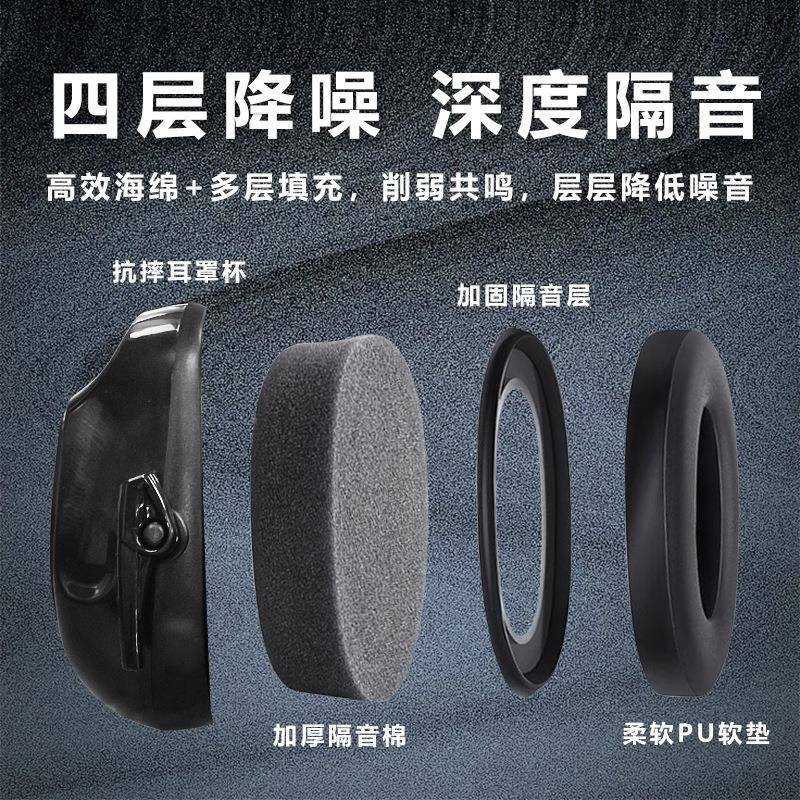 VAIN耳罩H7B颈戴式不夹罩H7B头隔音耳习工作睡眠防噪音耳罩安全学