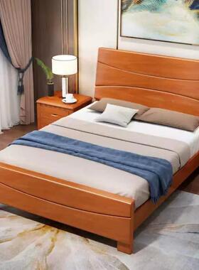 中式实木出床1.5米主卧米8大床50711单双人1.2租房经济型床简约1