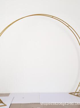 拱婚庆道具台景架背景铁艺装饰花架金色婚礼舞方背形门88821架桁