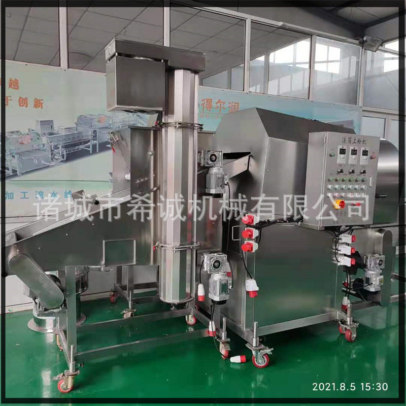 滚筒上粉机 油炸鸡米花上浆上粉设备 多用型全自动炸鸡块裹粉机