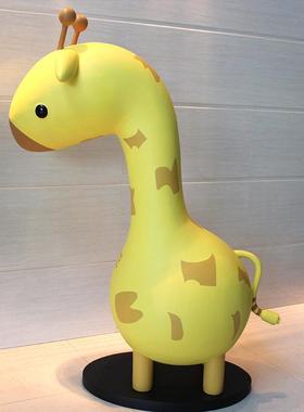 树脂颈鹿长摆件卡通动物树玻璃钢雕塑外户花脂园树脂96967摆件