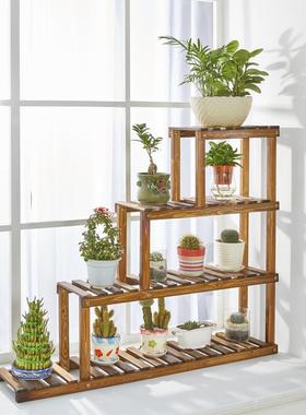 V窗花架子阳台置物架台室实木质多层内5客厅落地式F759MMSS多肉飘