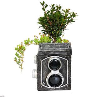 复古照相机造型树脂花盆家居创意摆件盆栽树脂工艺品跨境 新款