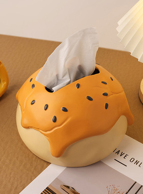 贝汉美创意卡通蛋黄酥纸巾盒情人节送对象家居客厅卧室装饰品