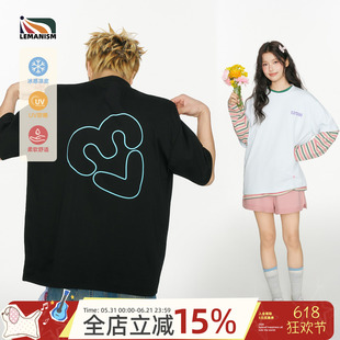 lemanism美式潮牌260g重磅凉感短袖T恤男款2026夏季情侣款体恤女