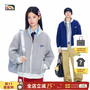 lemanism美式潮流立领华夫格夹克男款2026夏新款情侣款外套上衣女
