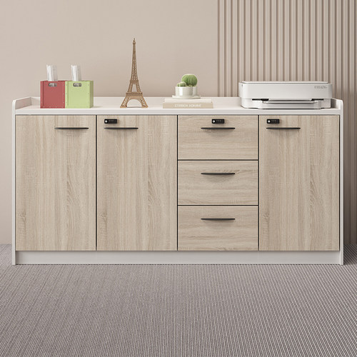 办公室茶水柜会议室柜子落地矮柜隔断办公桌边柜置物影印机收纳柜