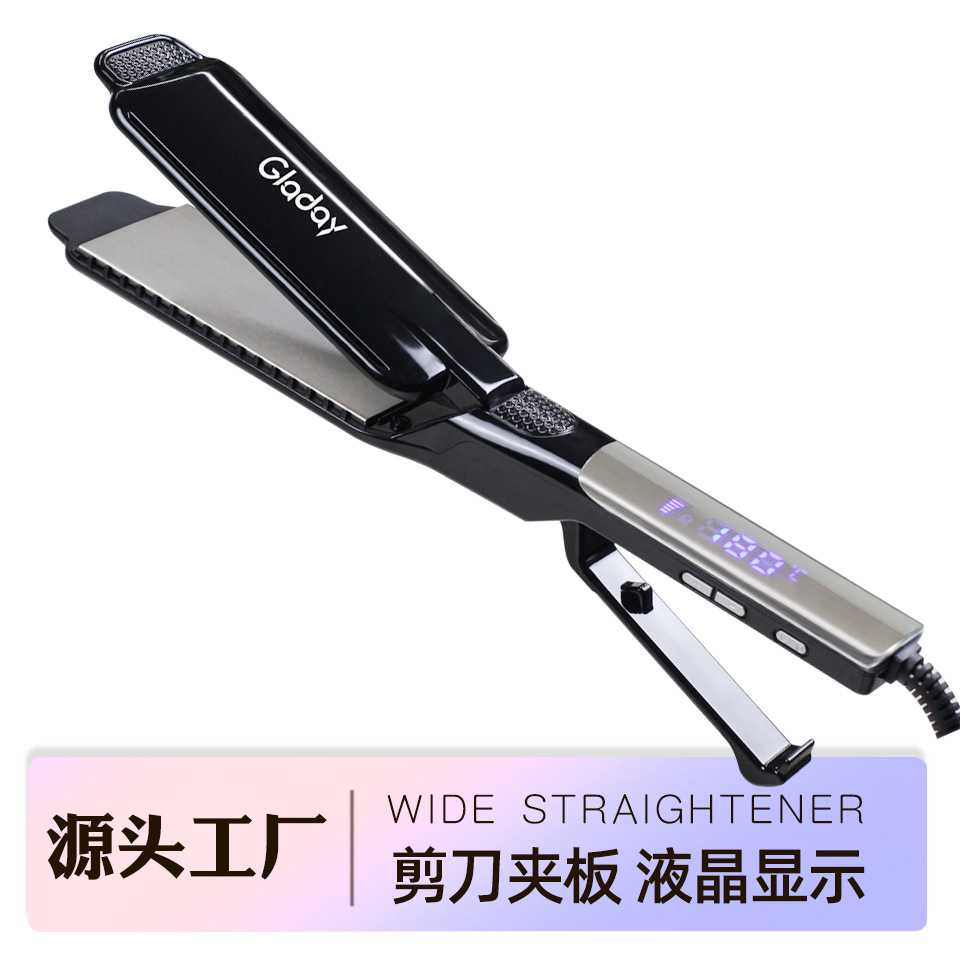 GLADAY直发夹板理发店5cm宽版直发器加宽拉头发女液晶显示直板夹