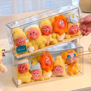 星星人毛绒展示盒子泡泡玛特拉布布搪胶棉花娃娃挂件labubu收纳柜