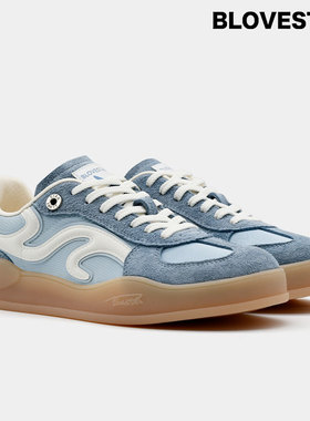 BLOVESTAR溯系列.蓝雾山.德训鞋蓝色休闲板鞋时尚潮鞋百搭运动鞋