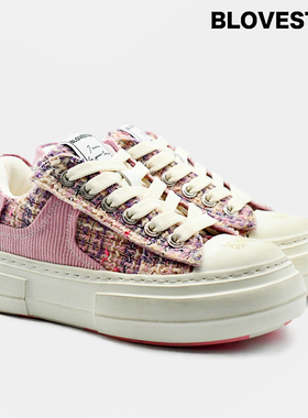 BLOVESTAR·脏粉做旧小香风休闲鞋