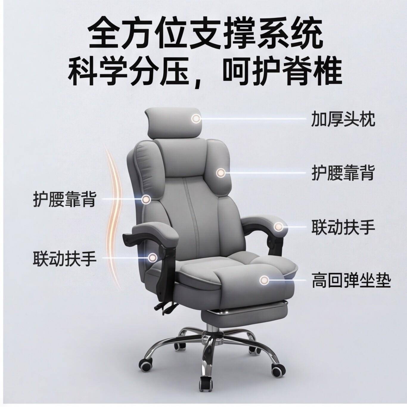 电脑椅电竞椅家用可躺舒适久坐靠背沙发椅子书桌宿舍直播学习转椅