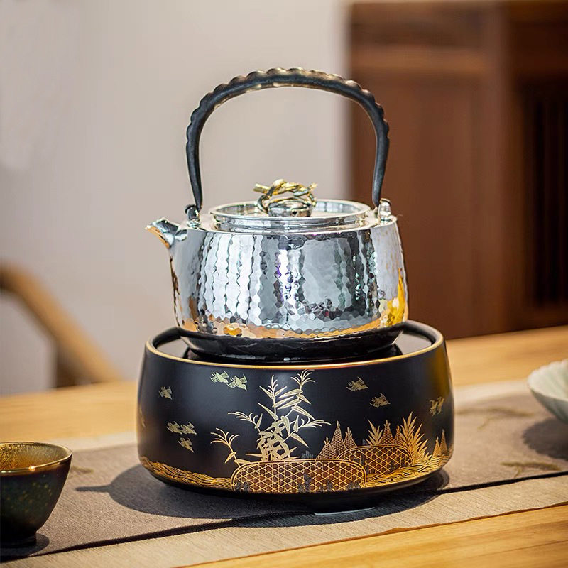 新款龙隐斋电陶炉煮茶器 静音家用迷你小型台式泡茶炉漆器好多鱼