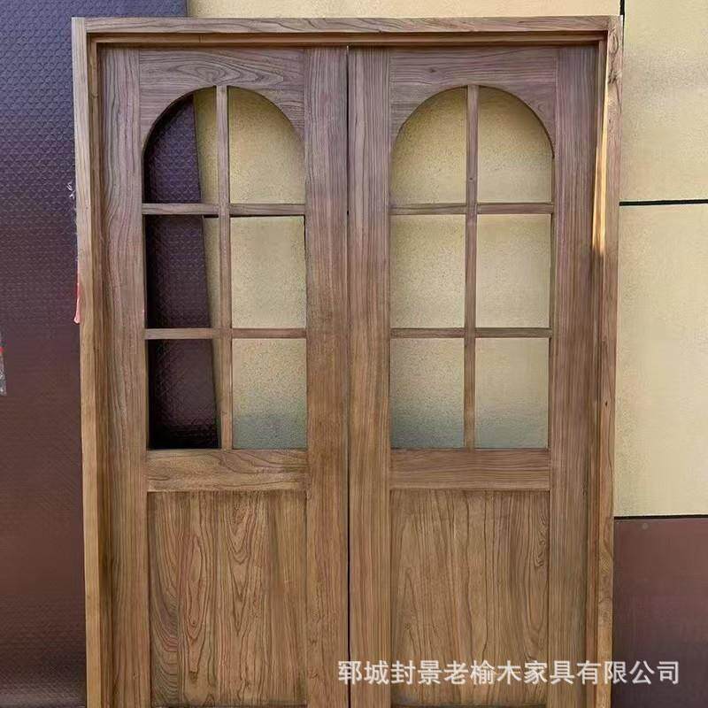 框老榆木折叠窗户边框复馆古花店平开窗餐推FJ250728厅饭平窗窗框