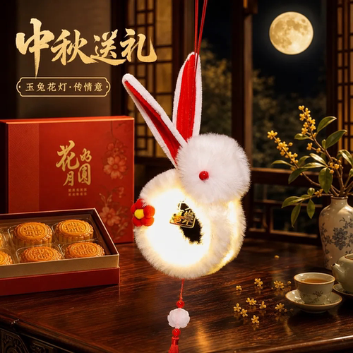 中秋古风兔子手提花灯儿童款