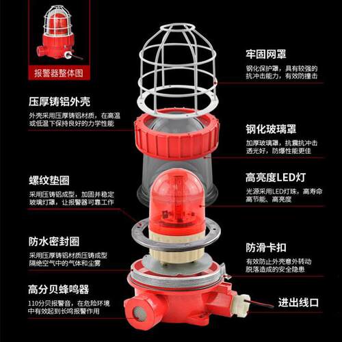 RS485声光报警器YS-BBJ-8W瓦斯封孔器配套设备神东工矿山东济宁