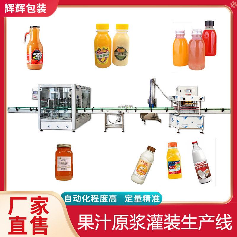 玻璃饮料果汁灌装机 枸杞蓝莓原浆灌装线 自动化直线商用灌装机