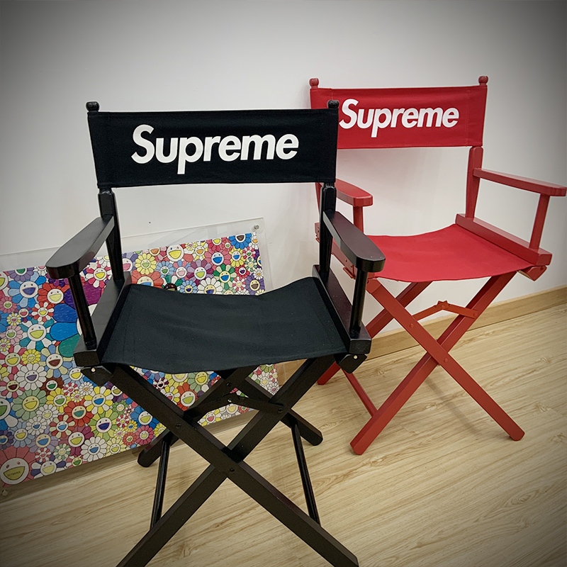 版本Supre16ss导演椅折叠椅实木帆布椅子网Q红潮牌网红摆件ins