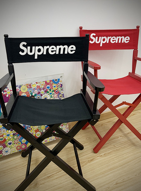 版本Supre16ss导演椅折叠椅实木帆布椅子网Q红潮牌网红摆件ins