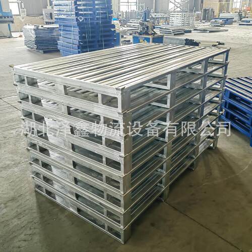 平板九脚重型镀锌叉车托盘工业仓库四面进叉防潮泽鑫金属铁托盘