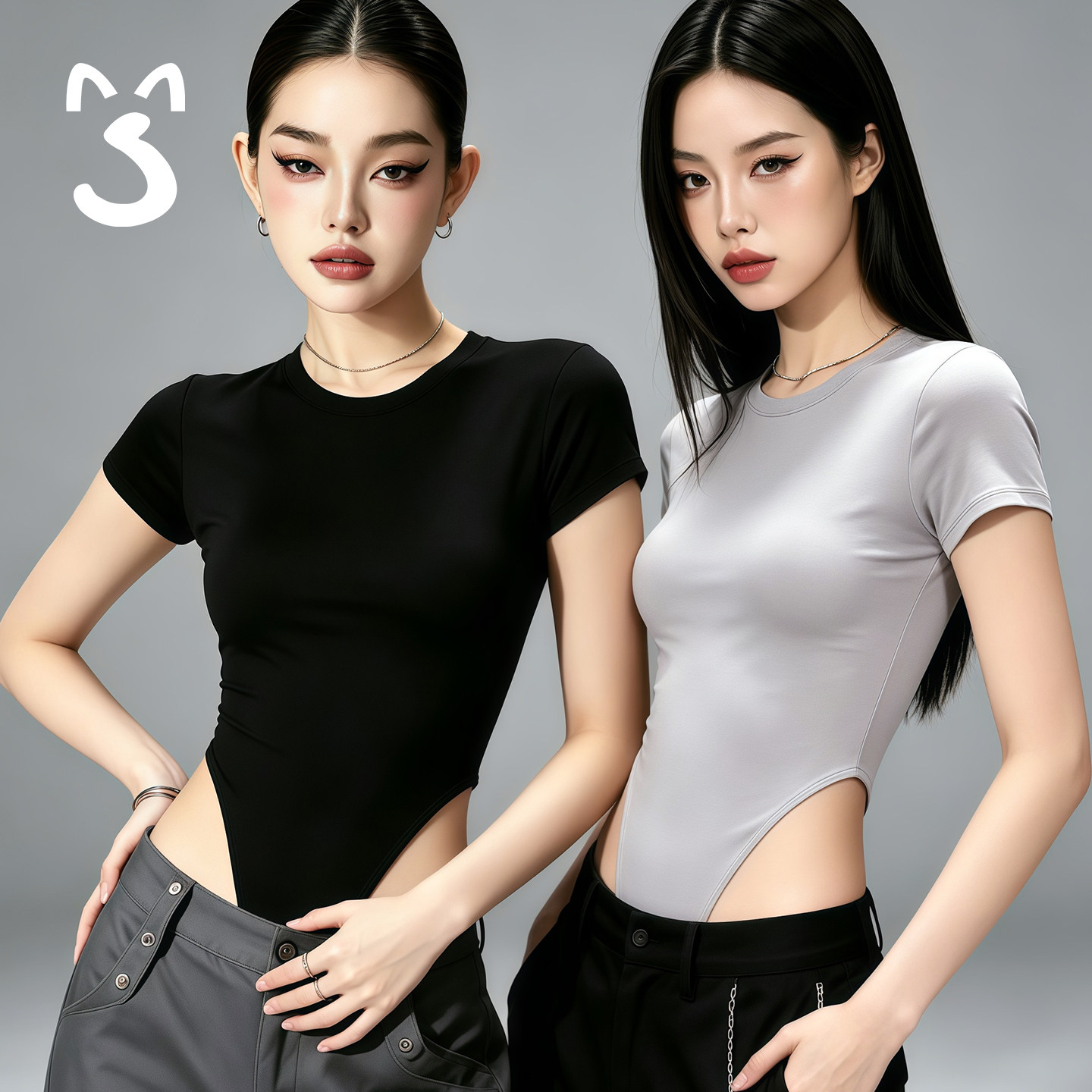 夏季薄款无痕凉感高叉塑身连体衣女士带胸垫可拆卸高弹紧身美体衣