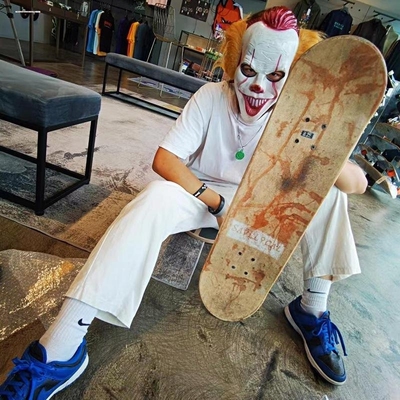 万圣节小丑回魂2Pennywise面具 新款假发小丑面具 电影恐怖面具